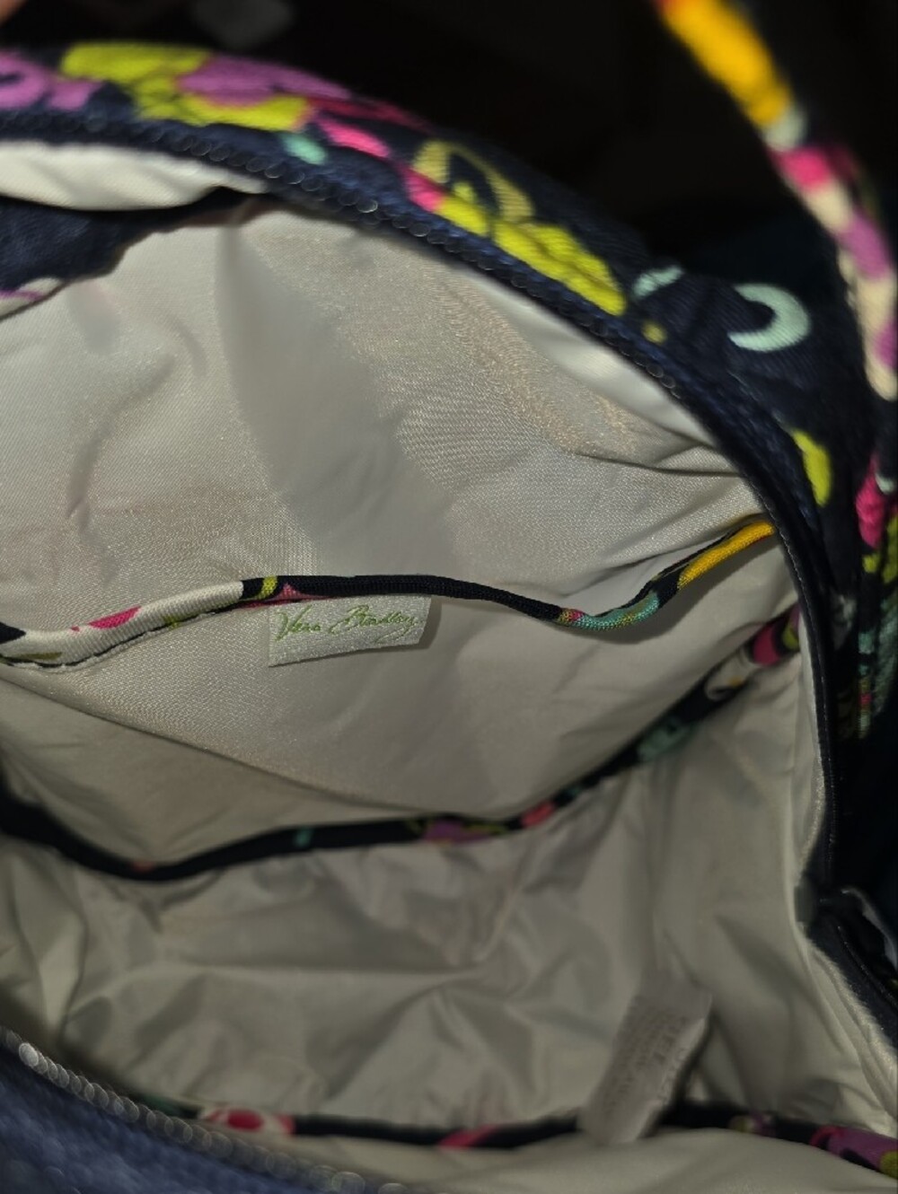 Vera Bradley Breast Cancer Navy Floral Quilted Lunch Bag - Picture 6 of 6